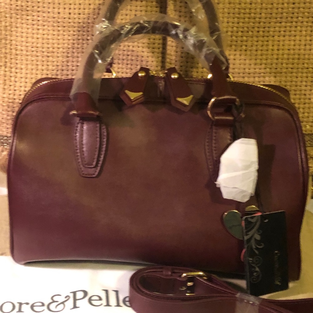 Chore & Pelle Italian Leather Burgundy Bag.